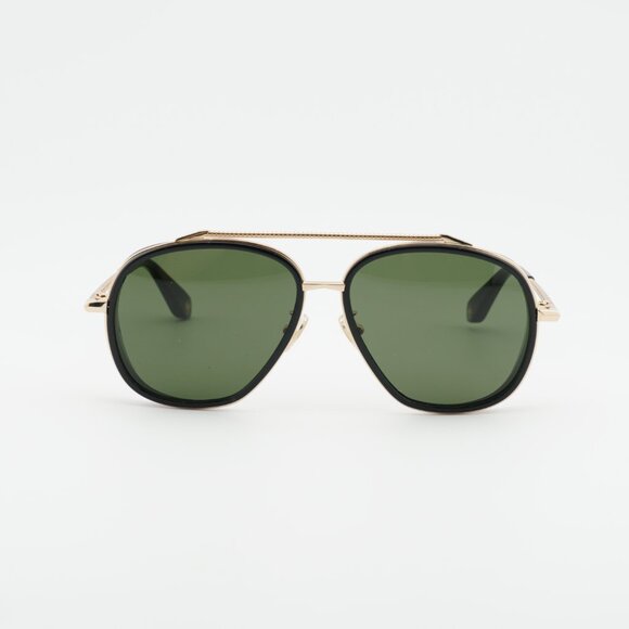 Roberto Cavalli SRC008M 0300 Sunglasses Gold Aviator Frame, Green Lenses main image 5